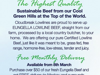 Get Eungella Beef delivered free to Mackay, Valley and Beaches